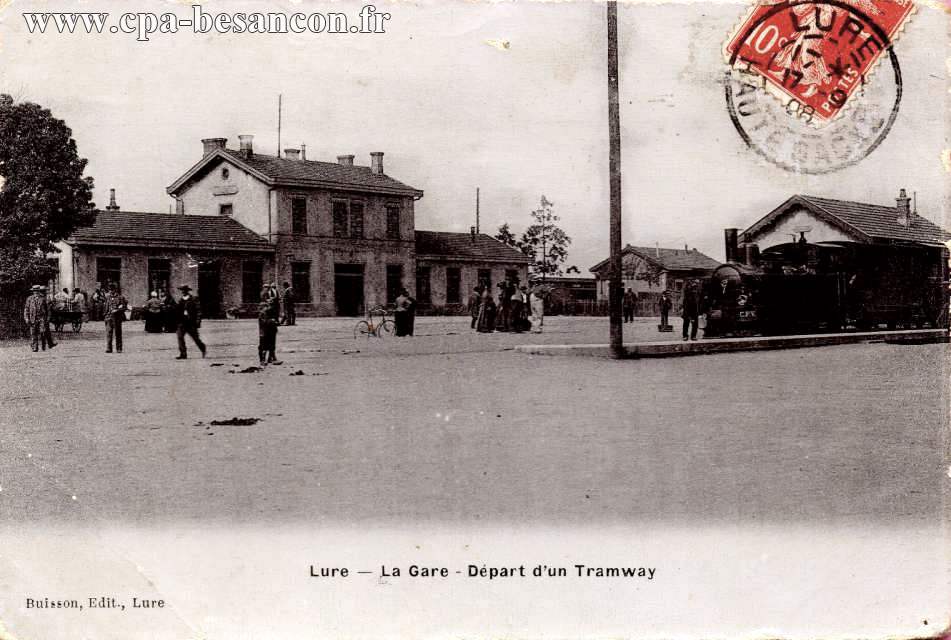 Lure - La Gare - Départ d'un Tramway
